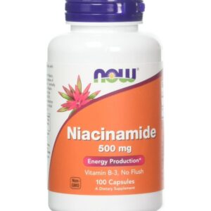 NOW Ниацинамид 500 мг, 100 капсул.