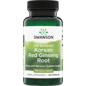 Корень красного корейского женьшеня Swanson 400 мг, 90 капсул.
